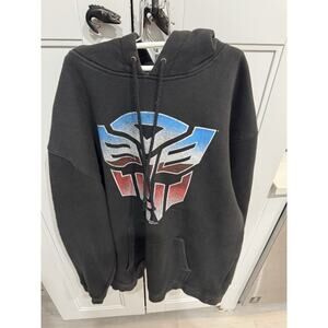 Vintage Transformers Hoodie Y2K Size M Black Mighty Fine